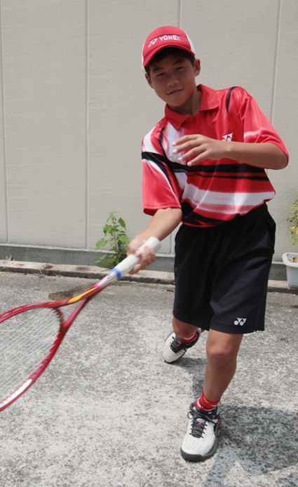 全国小学生ソフトテニス大会に出場の田中海斗選手