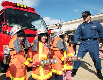 御崎幼稚園で開かれた火災予防教室