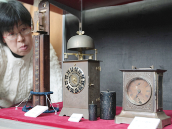 有年考古館の企画展で展示されている珍しい時計