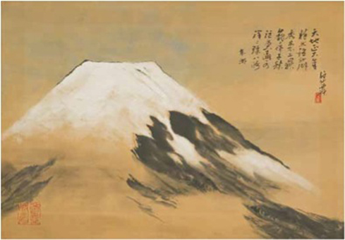 後期展示される福田眉仙画「富士山」＝相生市教委提供