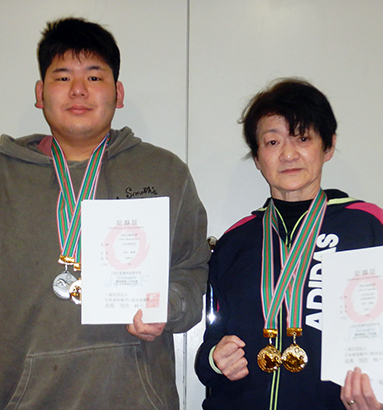 日本パラ選手権で優勝を飾った吉川真澄さんと古川修哉さん＝光都ＳＣ提供