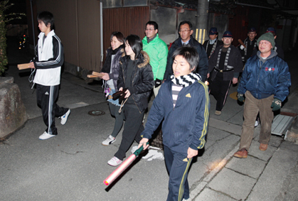 塩屋向地区の夜間パトロール