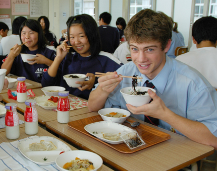 赤穂中であったコルベカレッジ生との交流