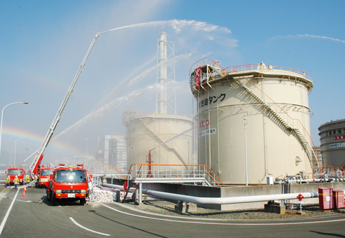 関西電力赤穂発電所であった総合防災訓練