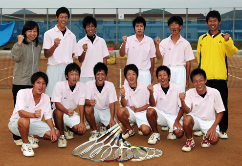 創部以来最高成績の県ベスト4へ進んだ赤穂高男子ソフトテニス部