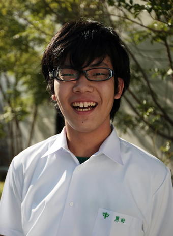 ユース平和使節団の一員に選抜された黒田将来君