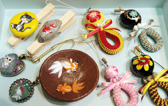 展示されているクラフト作品の一例