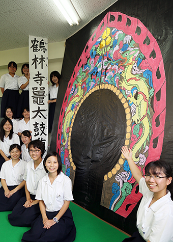 赤穂高校雅楽部が制作した「だ太鼓」の復元画