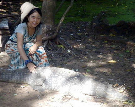 ガンビアで訪れたワニ園