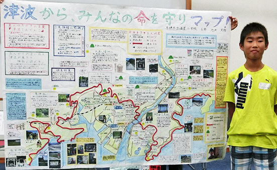 2年連続で最優秀賞の池渕天翔君と受賞マップ=実行委員会提供