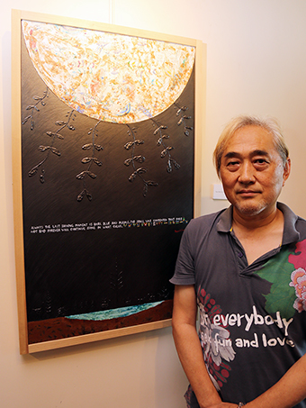 桃井ミュージアムで個展開催中の山口謙二さん