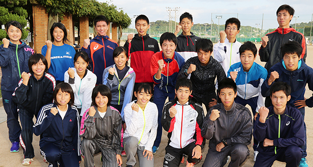 県駅伝に初めて男女同時出場する赤穂高の駅伝メンバー