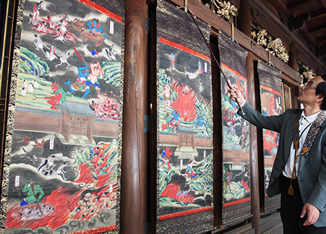 ４月２９日に一般公開される誓教寺の「三界六道図絵」