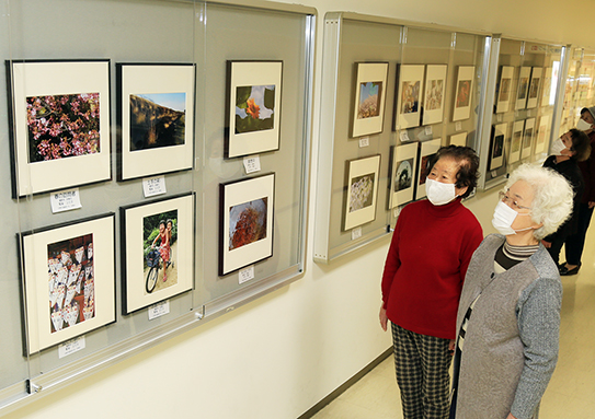 プラット赤穂で開催中の高齢者大学赤穂校写真部の写真展