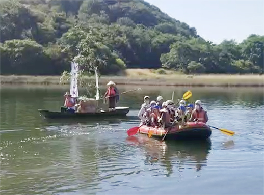 千種川をボートで下った「高瀬舟祭り」