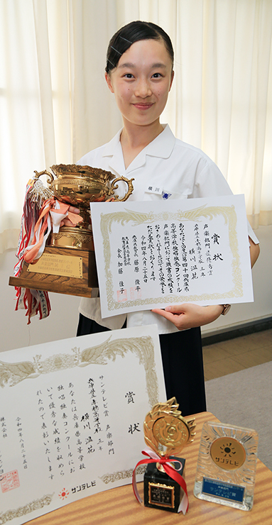 大会史上初の２年連続最優秀賞に輝き、全日本高校声楽コンクールの兵庫県代表に決まった横川温花さん